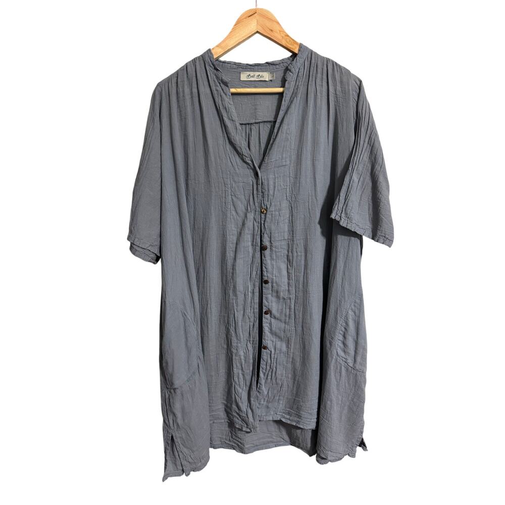 Bali Blu Lagen Look Tunic Button Down Size Large